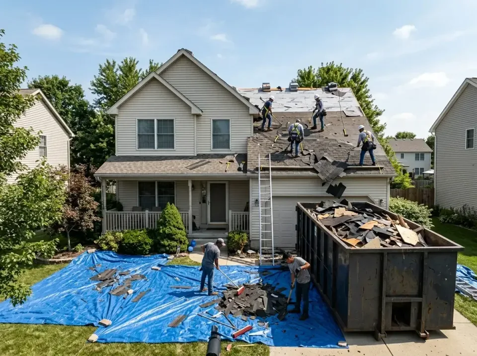 roof-replacement-debris-remova-004 — frequently asked questions, Cheapest Dumpster Rentals in Clarendon Hills, IL